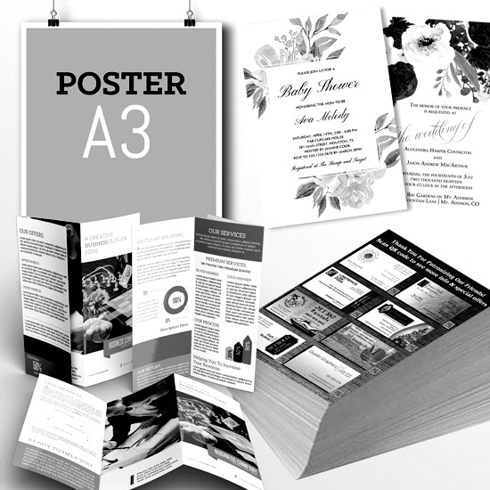 Print KM-BW HVS 70/80 Grm A3+