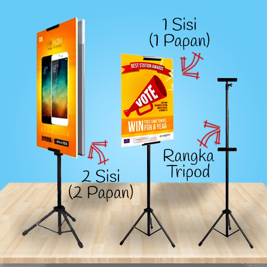 Paket Tripod + PVC Board 5mm + Print UV